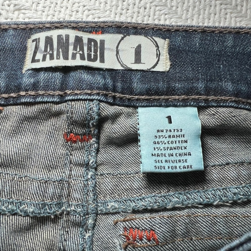 Zanadi Y2K 2001 Low Rise Bootcut Jeans Vintage Dark Wash Size 1 - Picture 5 of 10
